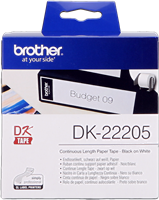 Brother DK-22205 Etichette continue 62mm x 30,48m Nero su bianco