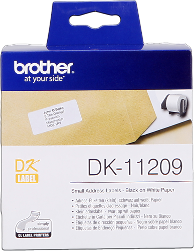 Brother DK-11209 Etichette per indirizzi 29x62mm Nero su bianco