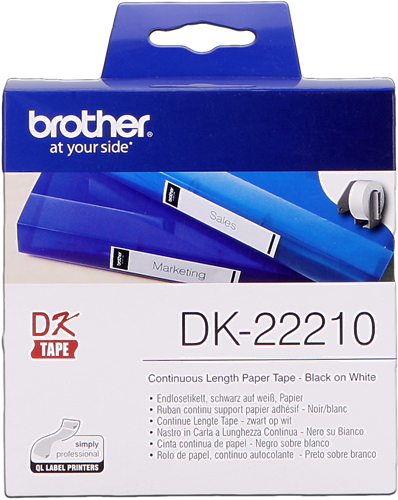 Brother DK-22210 Etichette continue 29mm x 30,48m Nero su bianco