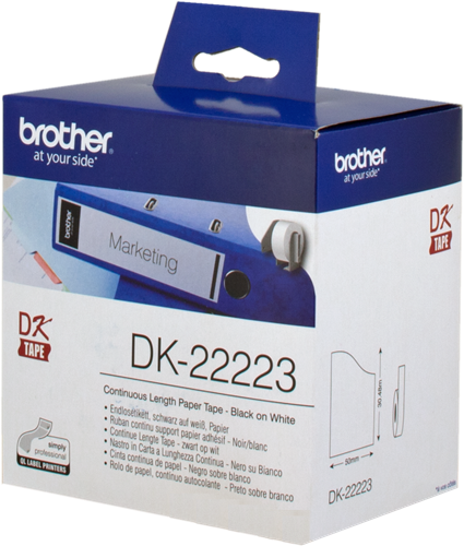 Brother DK-22223 Etichette senza fine 50mm x 30,48m Nero su bianco
