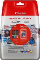 Canon CLI-551 Photo nero / ciano / magenta / giallo Value Pack