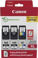 Canon PG-560XL+CL-561XL nero / differenti colori / Bianco Value Pack
