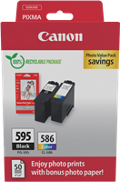 Canon PG-595+CL-586 nero / differenti colori / Bianco Value Pack