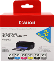 Canon PGI-550 + CLI-551 Multipack nero / ciano / magenta / giallo / Grigio