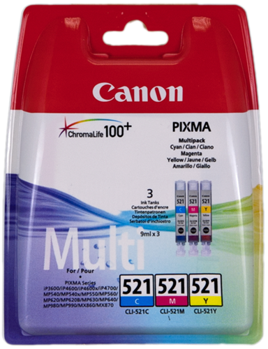 Canon CLI-521 Multipack ciano / magenta / giallo