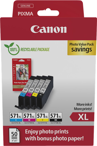 Canon CLI-571 XL nero / ciano / magenta / giallo Value Pack