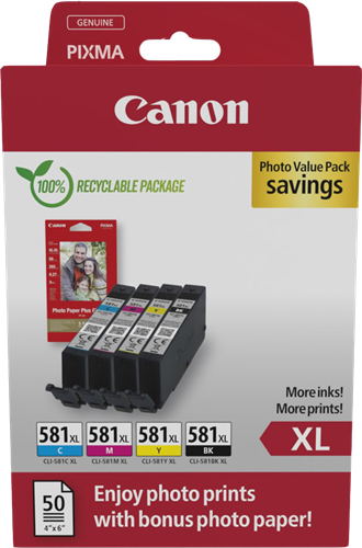 Canon CLI-581 XL nero / ciano / magenta / giallo Value Pack