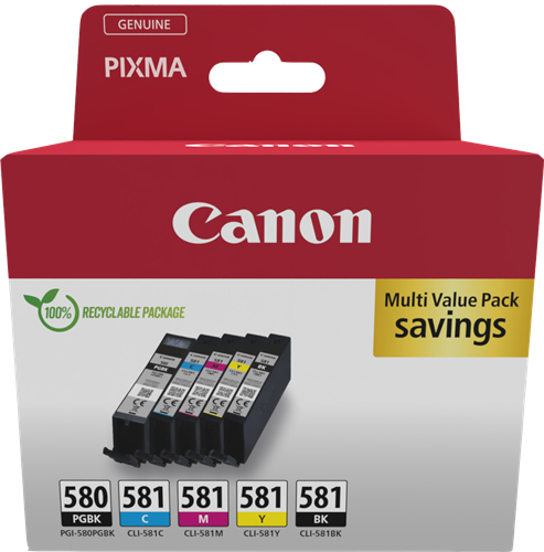 Canon PGI-580+CLI-581 Multipack nero / nero / ciano / magenta / giallo