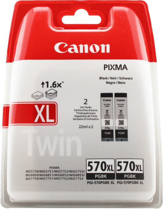 Canon PIXMA TS6052 PGI-570pgbk XL Twin