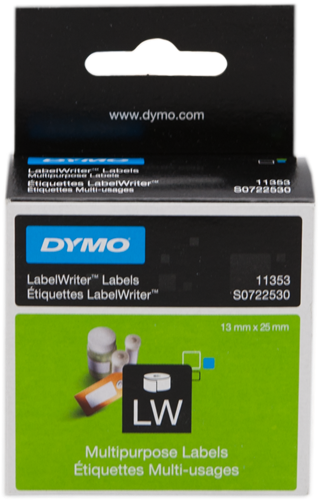 DYMO 11353 Etichette universali 25x13mm Bianco