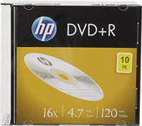 HP 1x10 DVD+R 4.7GB / 120Min / Slimcase 