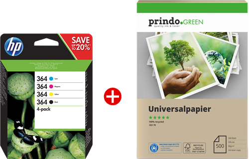 HP Photosmart B110e + Prindo Green Recyclingpapier 500 Blatt