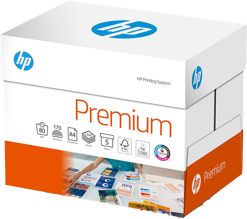 HP Carta multifunzione Premium A4, confezione da 5 x 500 fogli Bianco