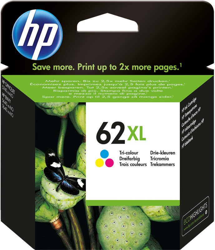 Cartuccia HP 62 inchiostro nero e colore dual pack originale