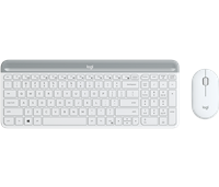 Logitech Set tastiera e mouse wireless MK470 Slim Bianco