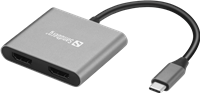 Sandberg Docking station USB-C, 2xHDMI+USB+PD Grigio
