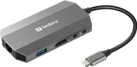 Sandberg Docking station USB-C 6in1 Travel Grigio